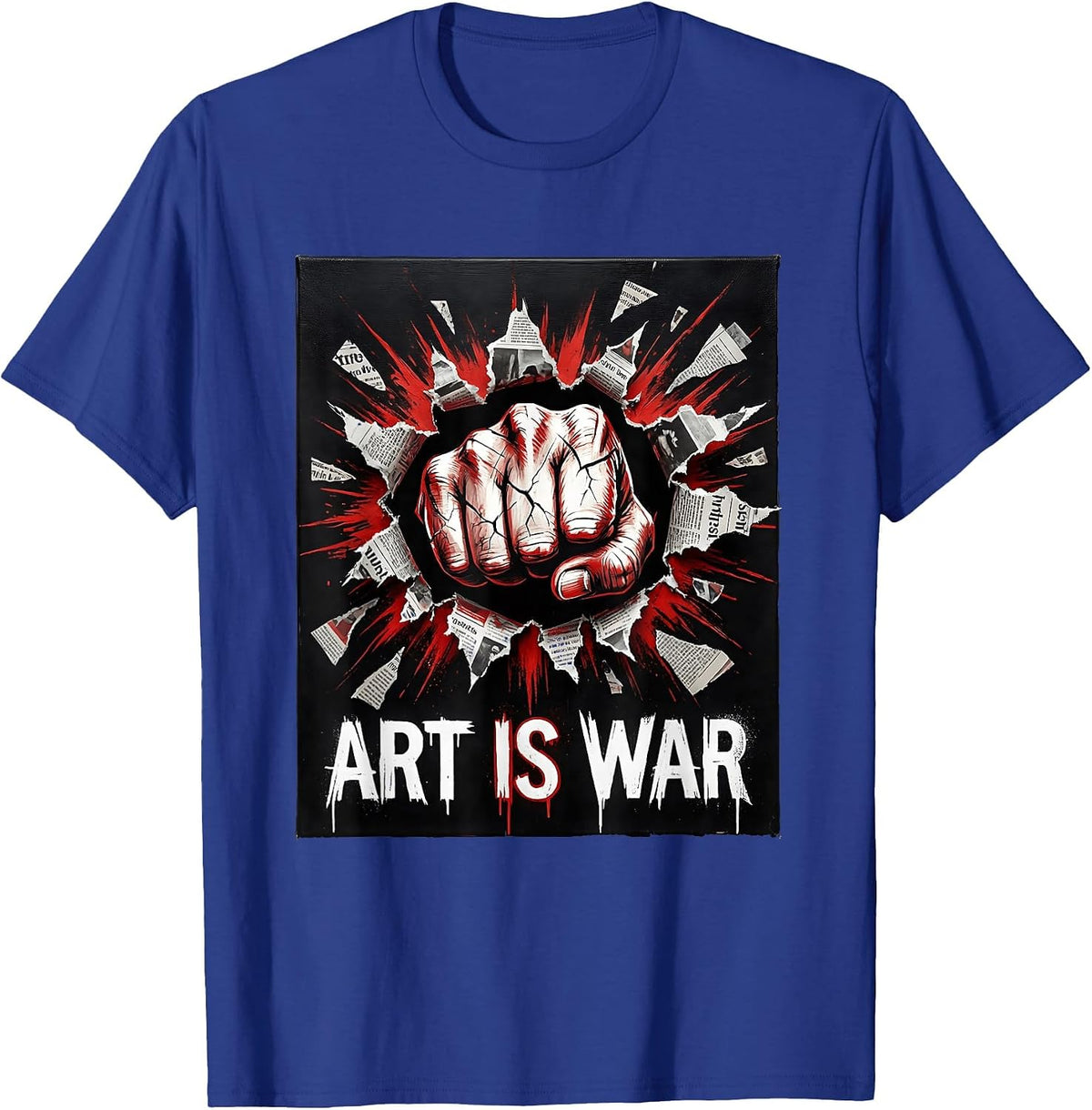Art Is War Punk Metal Design T-Shirt - Royal Blue