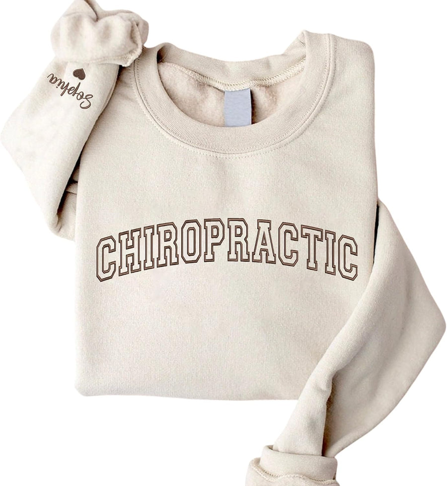 Personalized Profession Embroidered Sweatshirt, Custom Gifts for Nurse, Professors - Chiropractic