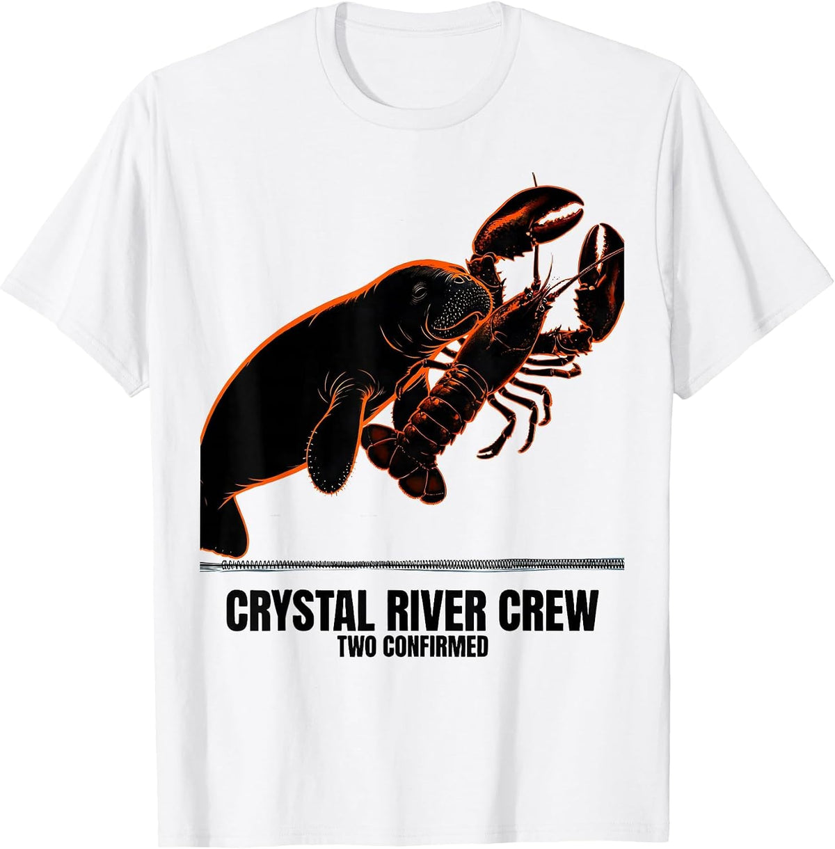 Men's Crystal River Crew Two Confirmed Vintage Manatee Crawfish T-Shirt - White