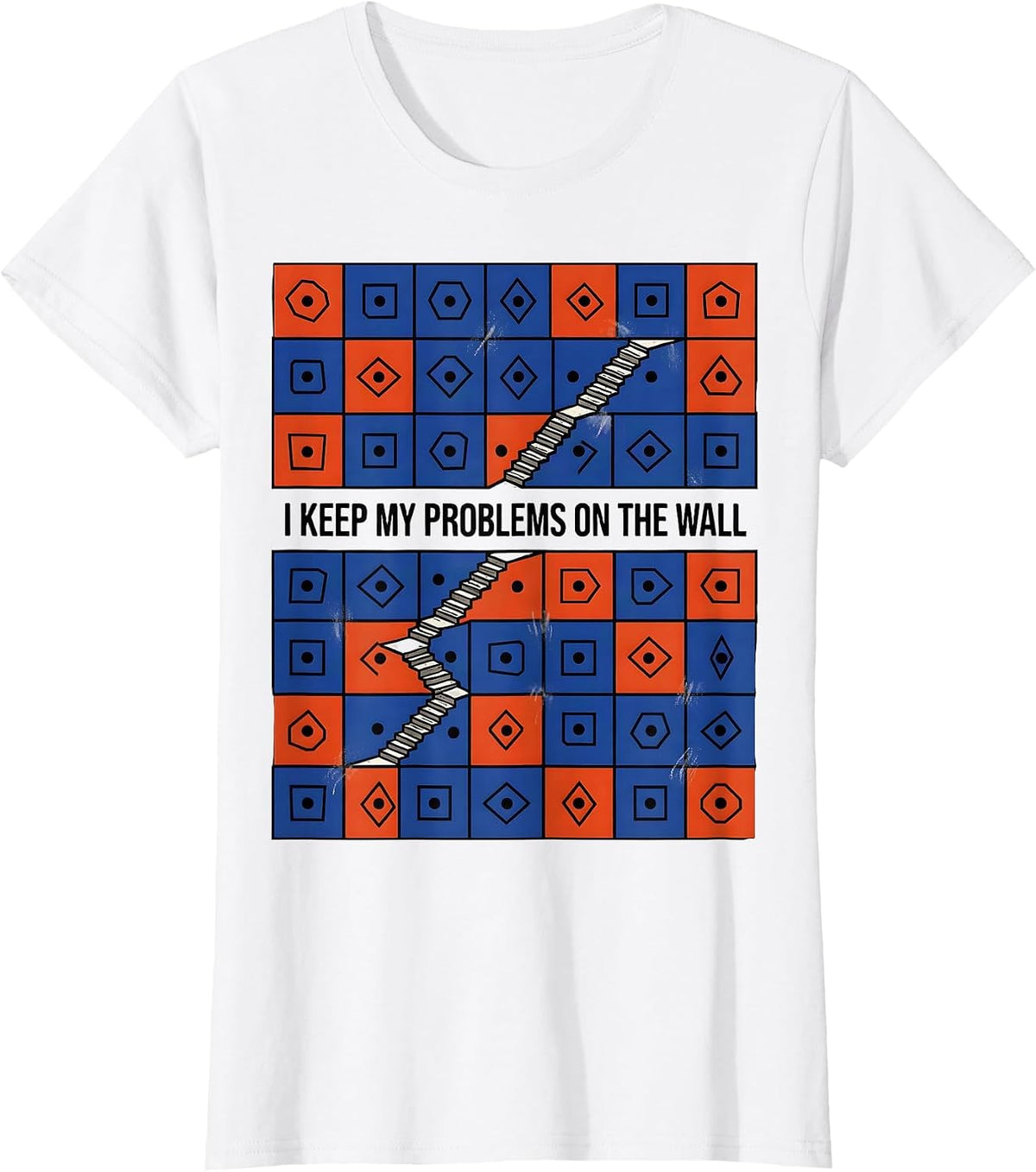 Women's I Keep My Problems On The Wall Funny Rock Climbing T-Shirt - White