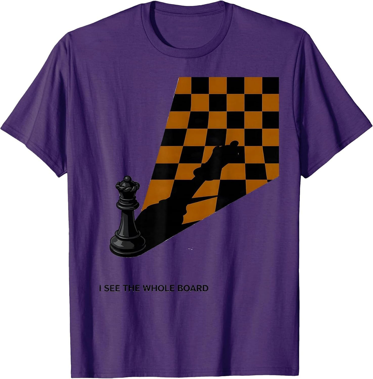 I See The Whole Board Editorial Conceptual Chess Queen Pride T-Shirt - Purple
