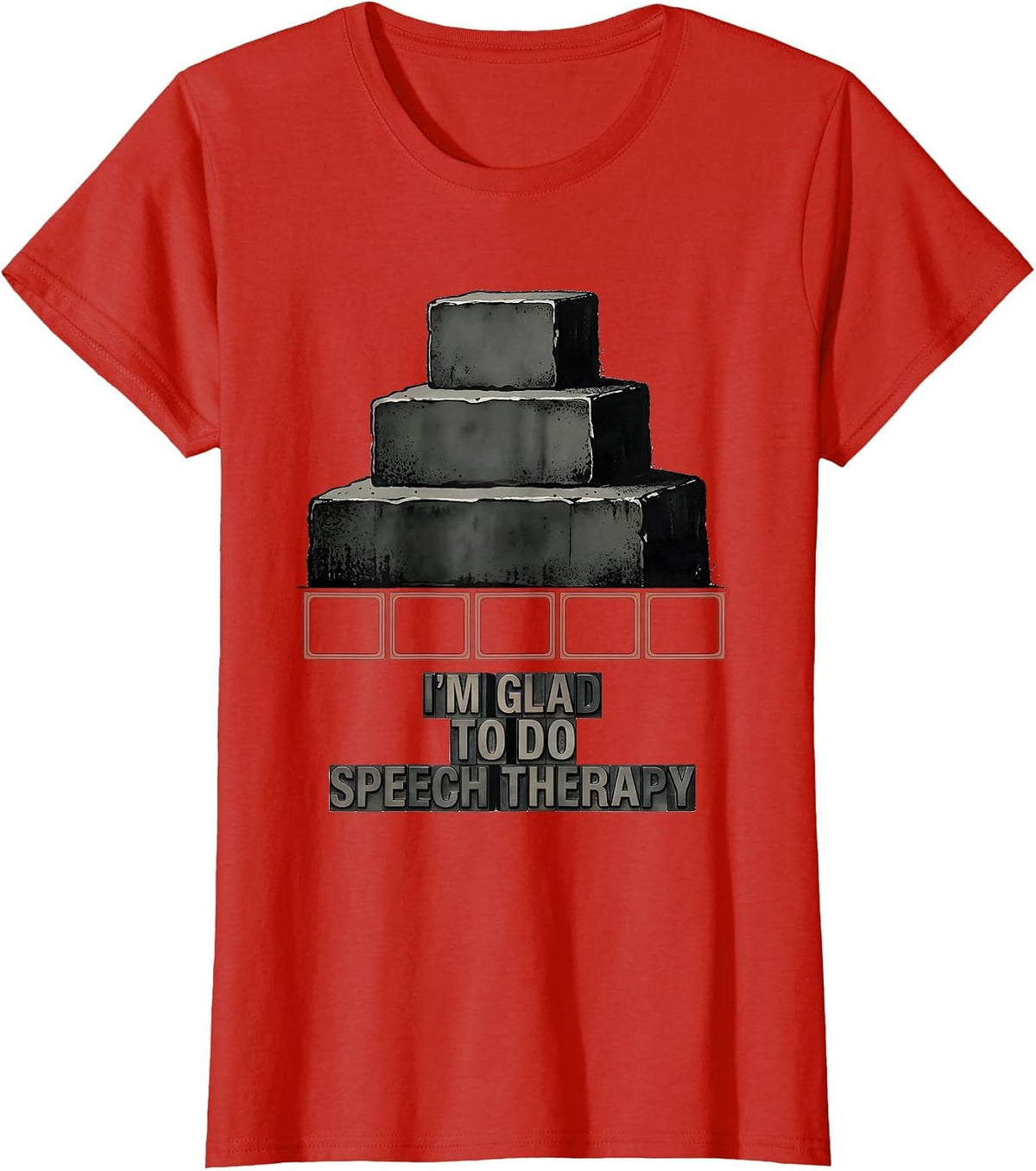 Women's I’m Glad To Do Speech Therapy Retro Groovy SLP Therapist T-Shirt - Red
