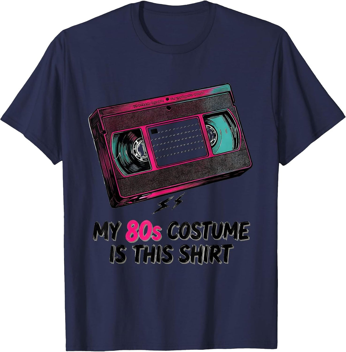 Men's My 80s Costume Is This Shirt Funny 80s Party Retro Throwback T-Shirt - Navy Blue