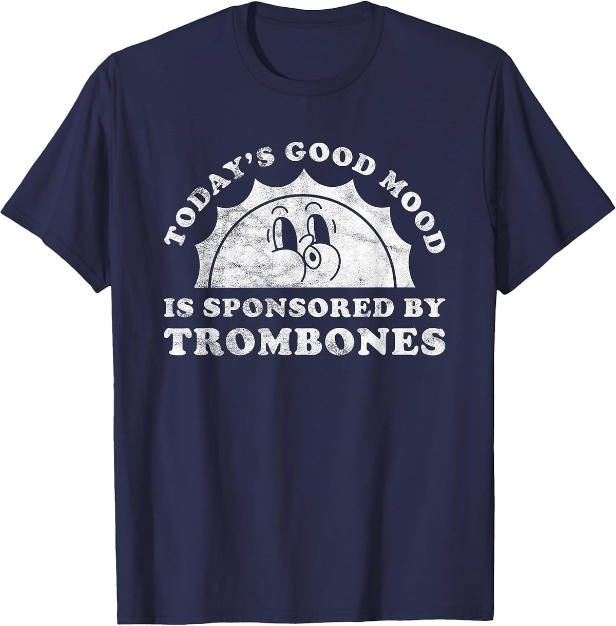 Funny Cute Retro Vintage Trombones or Trombone T-Shirt - Navy Blue