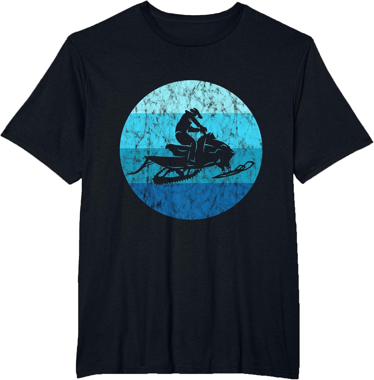 Snowcross Vintage Snowmobile Snow Machine Snowmobiling T-Shirt - Black