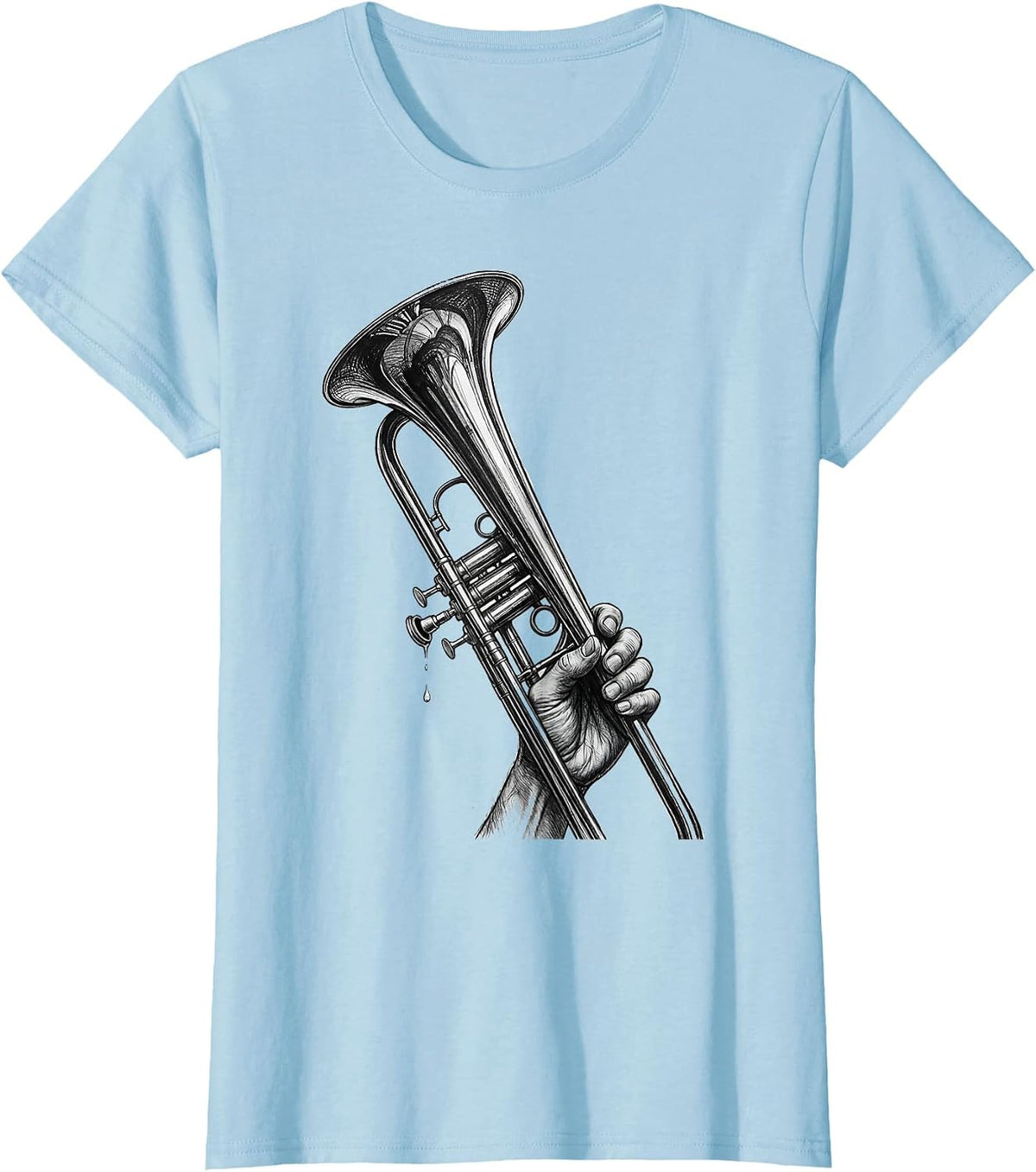 Women's Trombone Slide Tired Humor Band Player Gift T-Shirt - Baby Blue