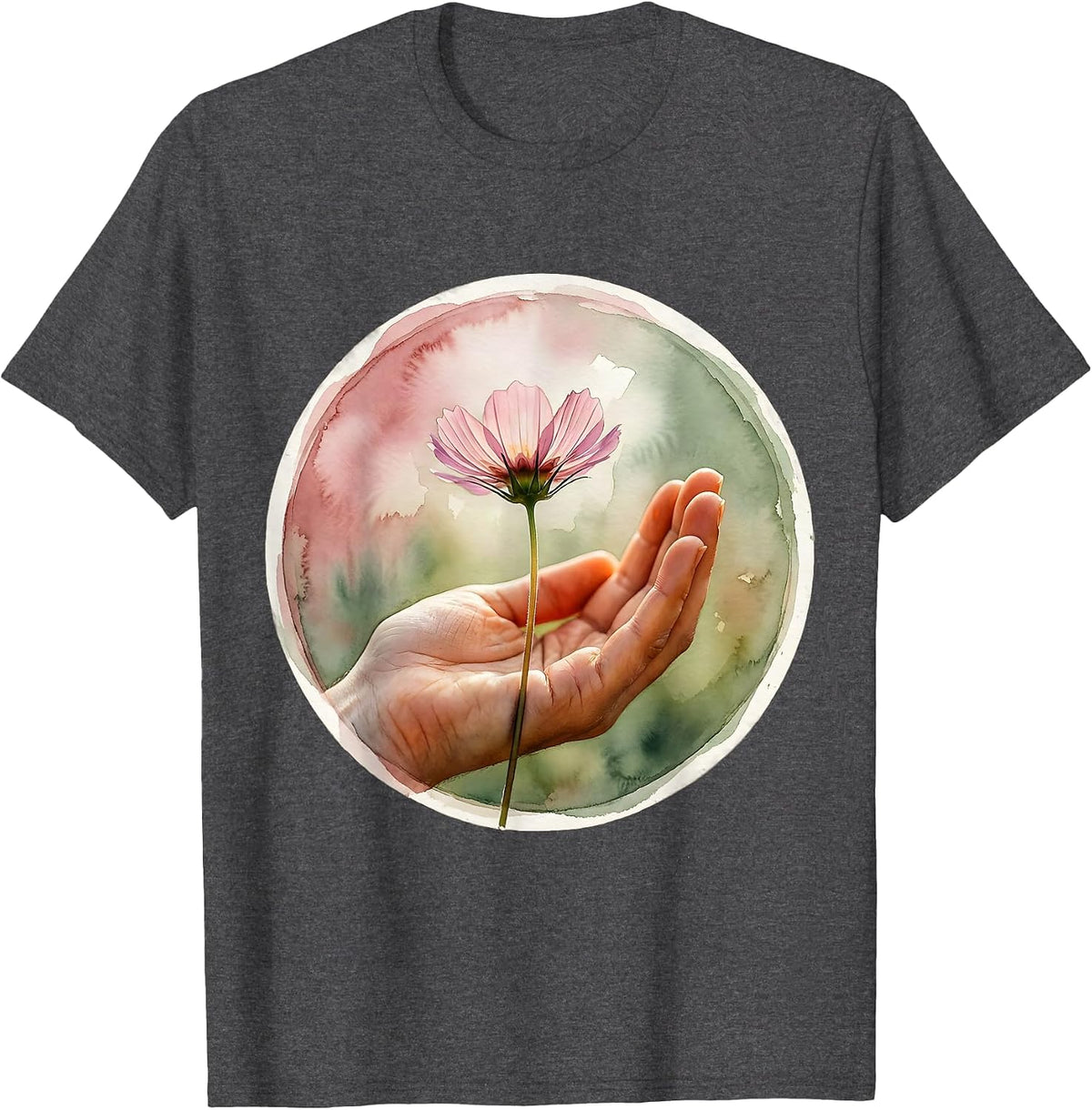 Men's Dear Person Behind Me Wildflower Gesture T-Shirt - Dark Heather Grey