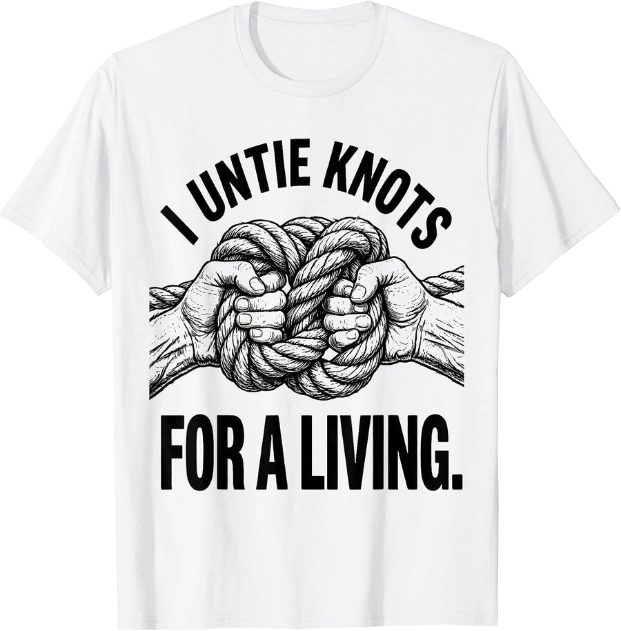 Men's I Untie Knots For A Living Funny Massage Therapist LMT Gift T-Shirt - White