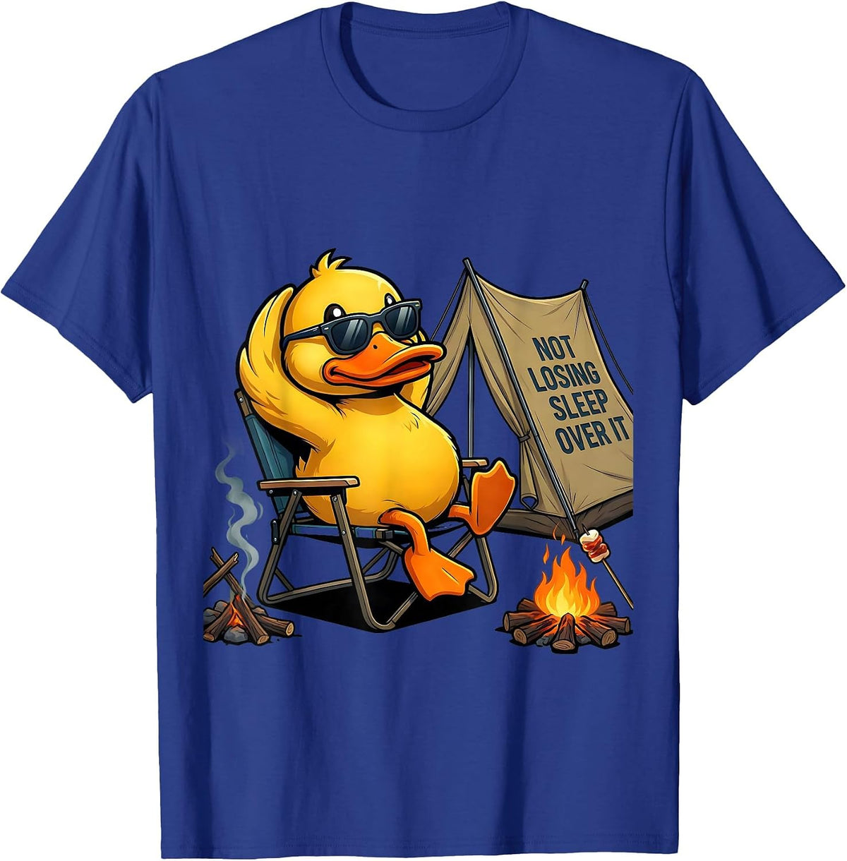 Not Losing Sleep Over It Funny Duck Mascot Novelty Gift T-Shirt - Royal Blue