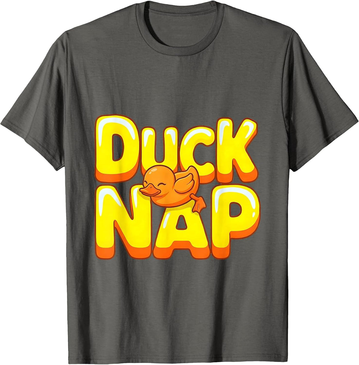Ducknap Cute Sleeping Duck Pajama Animal Lover Gift T-Shirt - Asphalt Grey