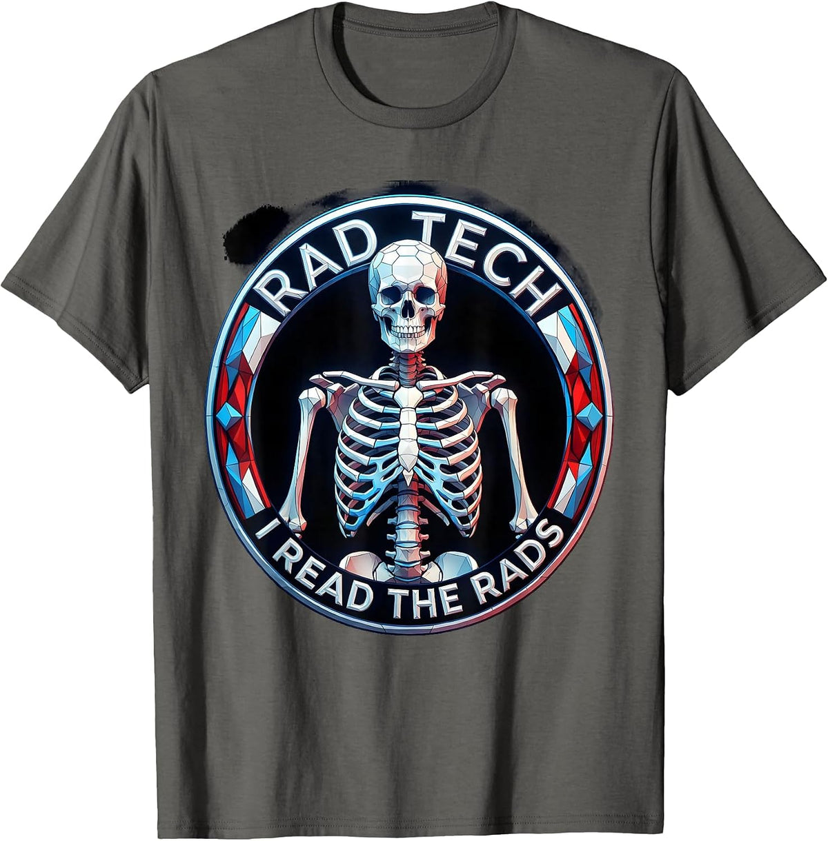 Rad Tech I Read The Rads Geometric Design T-Shirt - Asphalt Grey
