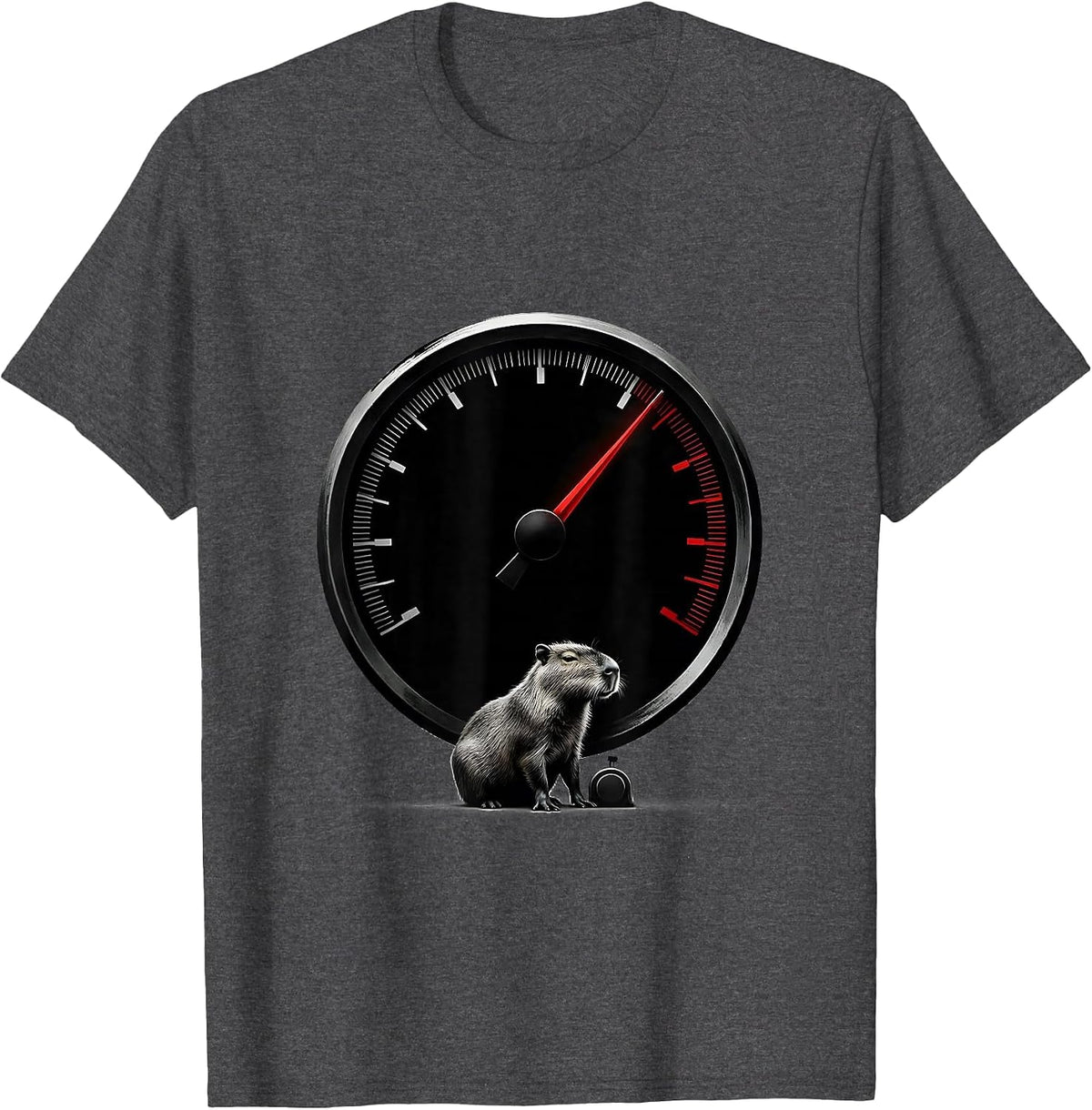 Capybara Gamer Minimalist Funny Video Games Meme T-Shirt - Dark Heather Grey