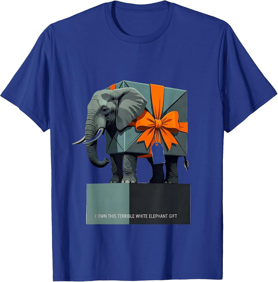 I Own This Terrible White Elephant Gift Funny T-Shirt - Royal Blue