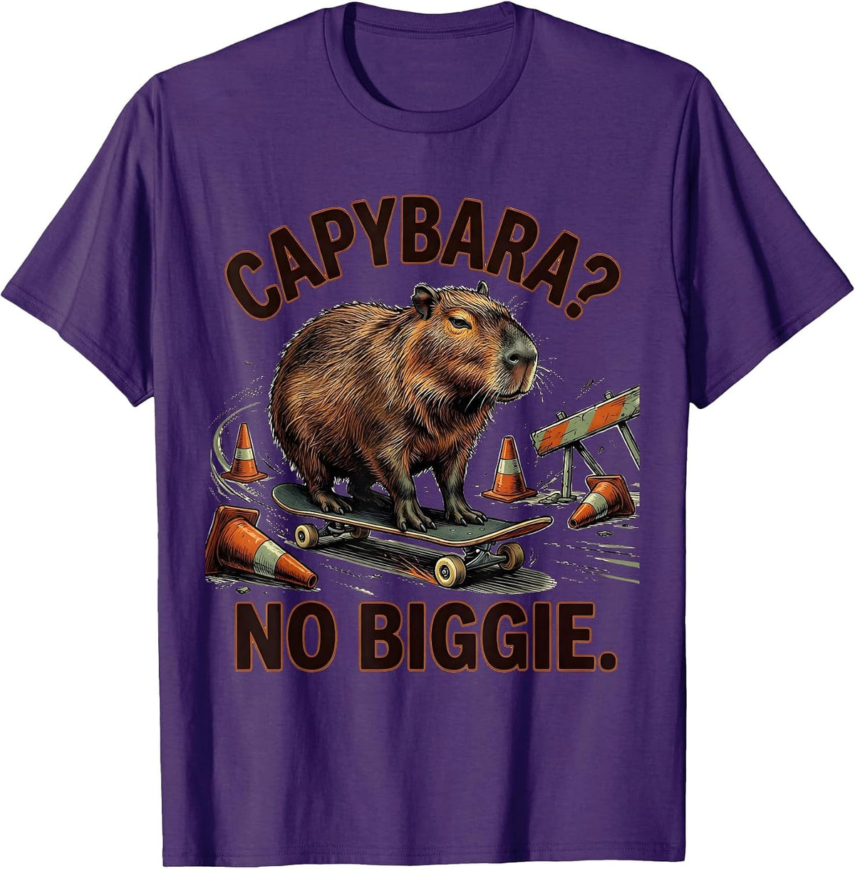 Men's Capybara? No Biggie Funny Animal Lover Meme Humor T-Shirt - Purple