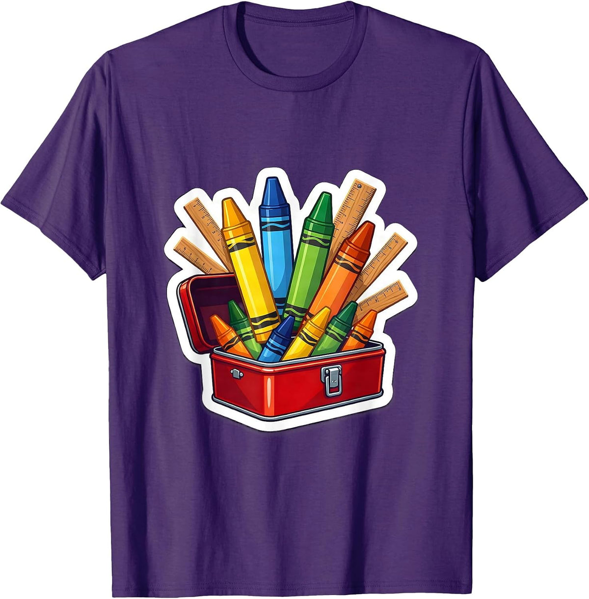 Special Education Toolbox Crayon Ruler Graphic T-Shirt - Purple
