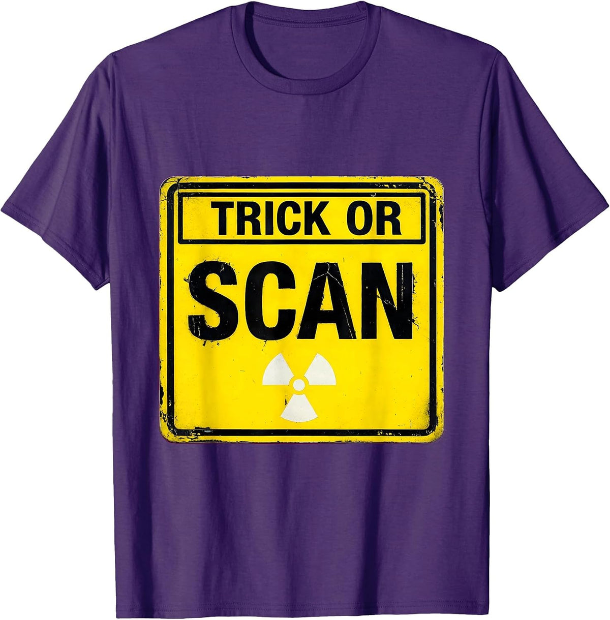 Men's Trick Or Scan Radiology Tech Halloween Workplace Humor T-Shirt - Purple