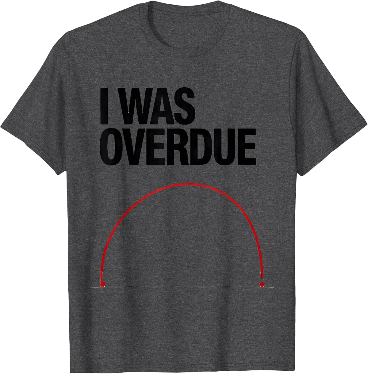 I Was Overdue Funny Physics Joke Science Enthusiast T-Shirt - Dark Heather Grey