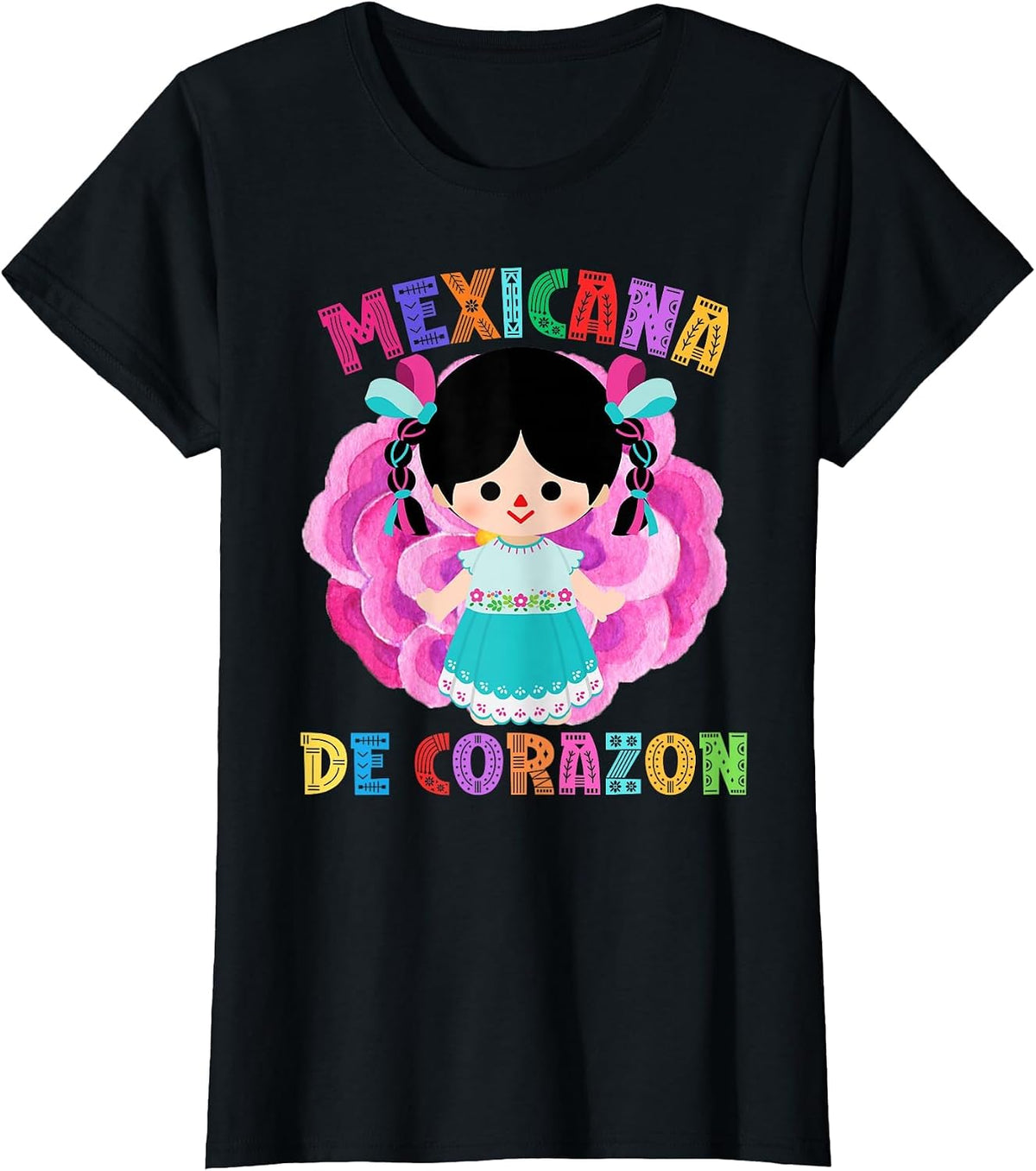Mexicana De Corazon Muñeca Lelé, Mexican Rag Doll T-Shirt - Black