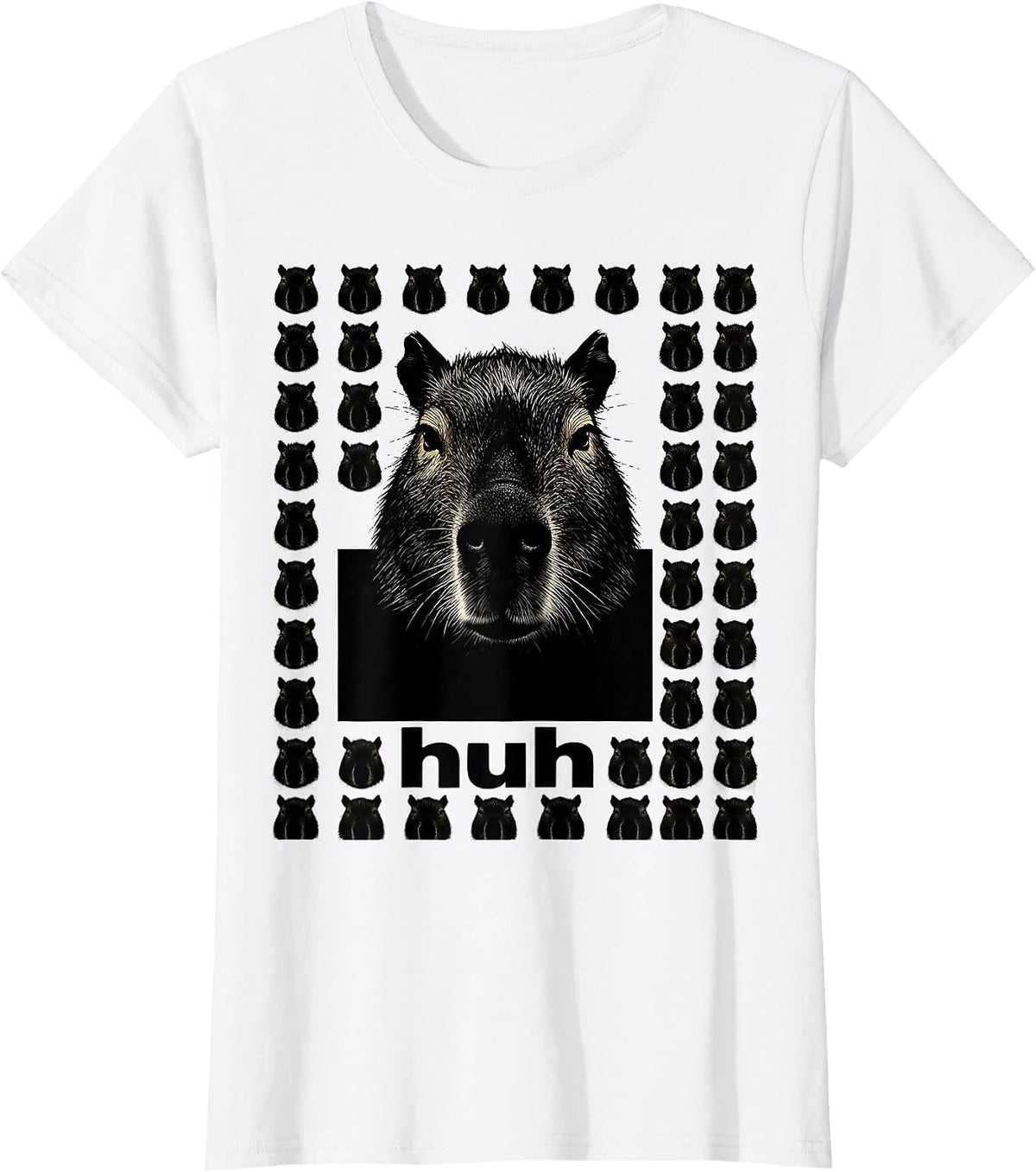huh Funny Capybara Gamer Meme Humor Video Games T-Shirt - White