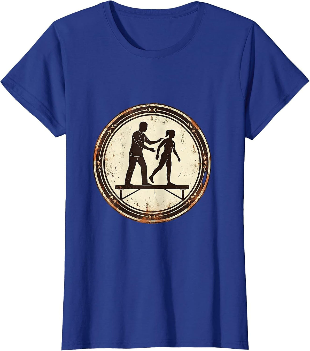 Women's Fall Prevention Physical Therapist Balance Beam T-Shirt - Royal Blue