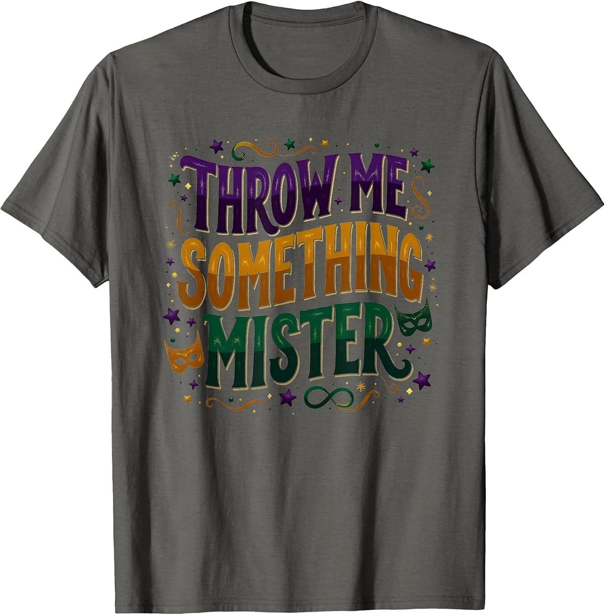 Mademark Mardi Gras & New Orleans T-Shirt - Asphalt Grey-throw Me Something Mister