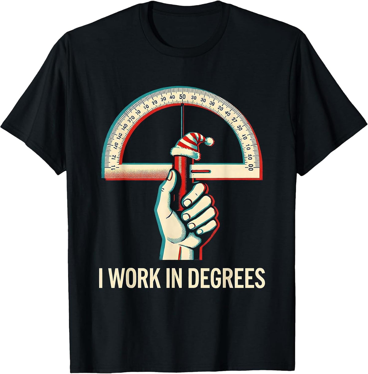 Men's I Work In Degrees Funny Physical Therapy Christmas Therapist T-Shirt - Black