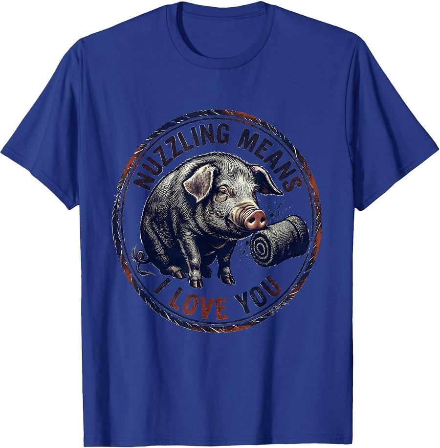 Nuzzling Means I Love You Funny Guinea Pig Pet Lover Gift T-Shirt - Royal Blue