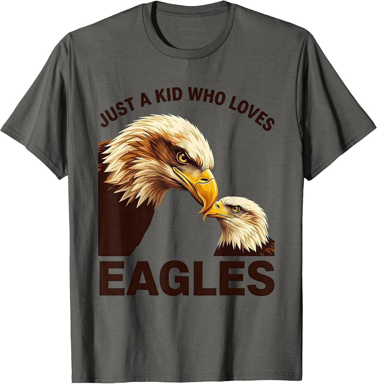 Men's Just A Kid Who Loves Eagles Eagle Fan Family Mascot Pride T-Shirt - Asphalt Grey