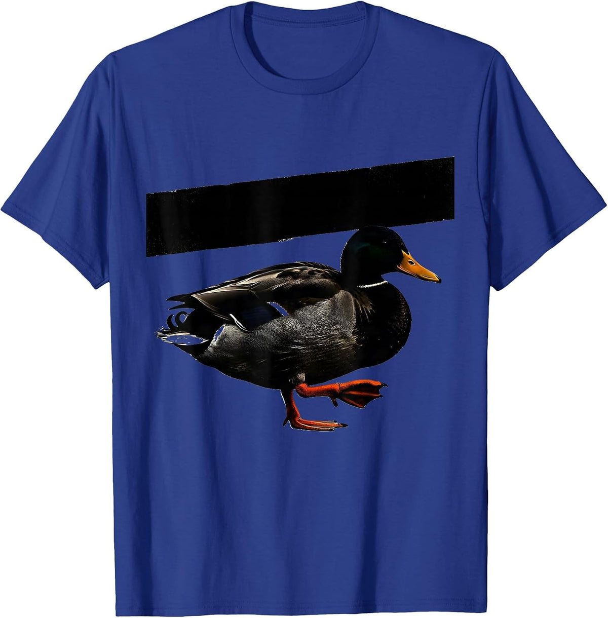 Duck Silhouette Stencil Graphic Novelty Humor Gift T-Shirt - Royal Blue