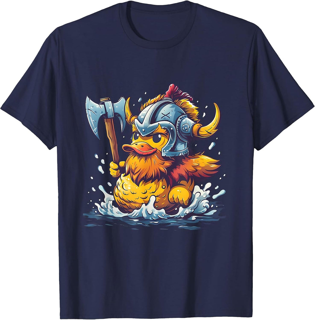 Rubber Duck Viking Helmet Rubber Duck T-Shirt - Navy Blue