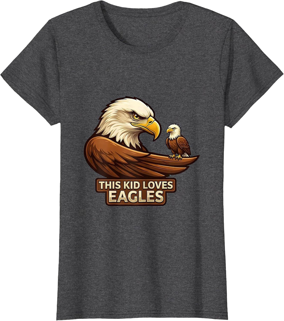 Women's This Kid Loves Eagles Funny Eagle Mascot Lover Family T-Shirt - Dark Heather Grey