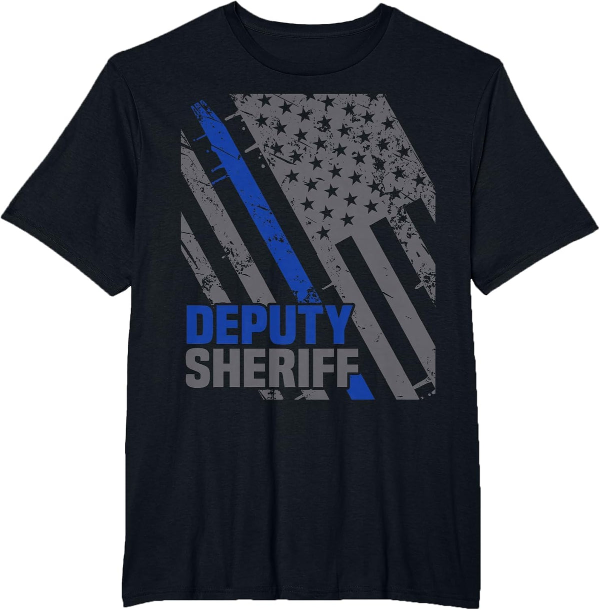 Deputy Sheriff Police Thin Blue Line Cop T-Shirt - Black