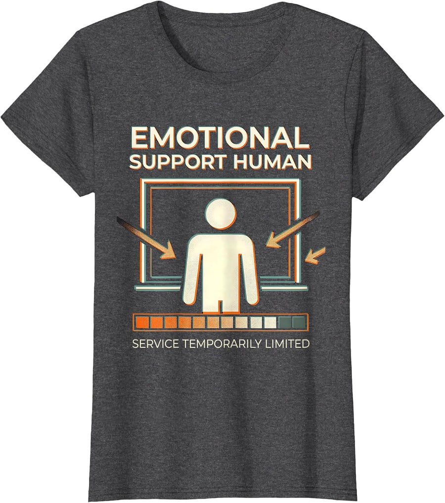 Women's Emotional Support Human / Service Temporarily Limited T-Shirt - Dark Heather Grey