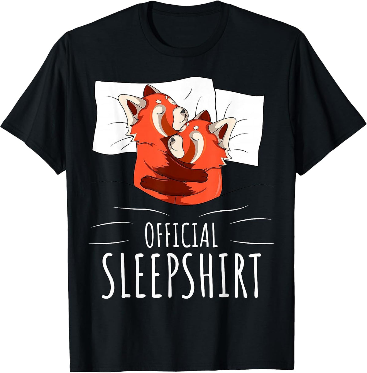 Official Panda Lover Sleep Shirt Red T-Shirt - Black