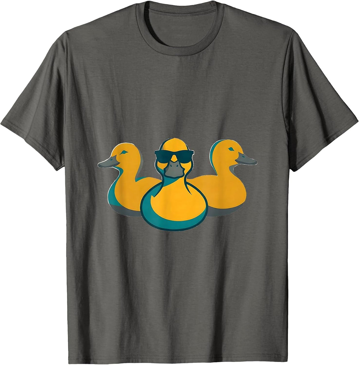 Men's Sunglasses Duck Flat Vector Funny Animal Lover Gift T-Shirt - Asphalt Grey