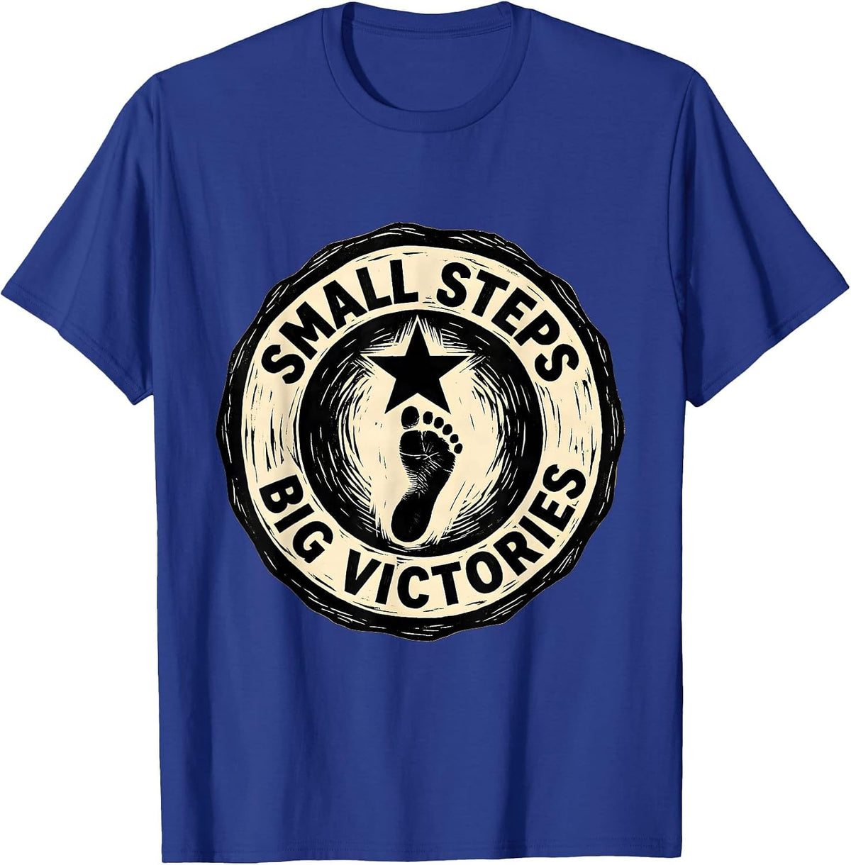 Small Steps Big Victories Special Education Design T-Shirt - Royal Blue