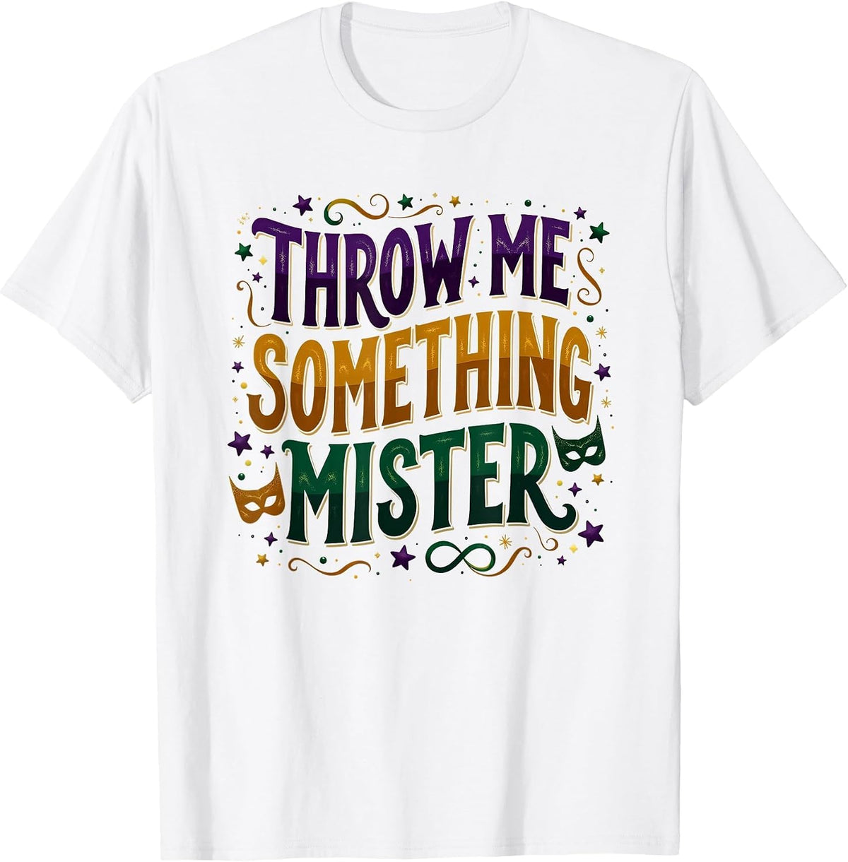 Mademark Mardi Gras & New Orleans T-Shirt - White-throw Me Something Mister
