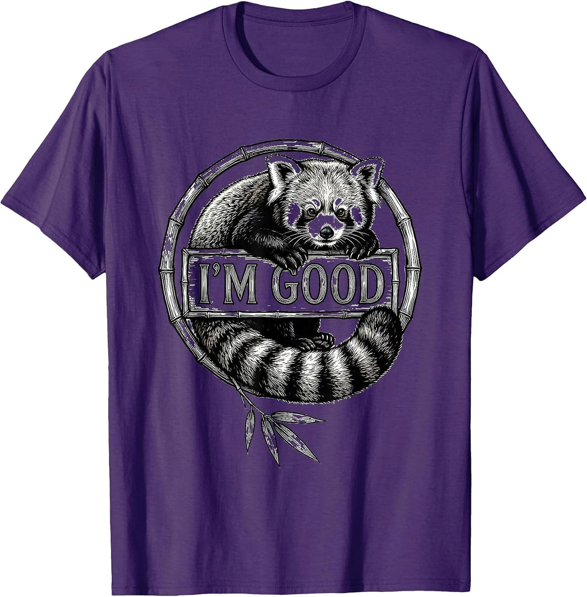 I'm Good Cute Red Panda Lover Humor Gift T-Shirt - Purple