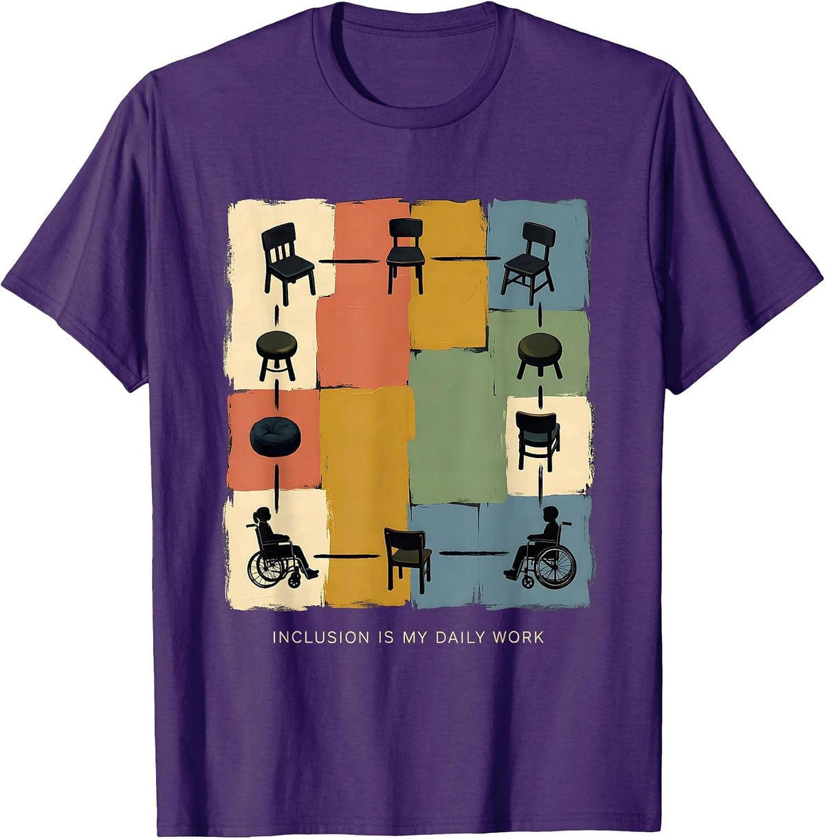 Inclusion Is My Daily Work Special Education Teacher Autism T-Shirt - Purple