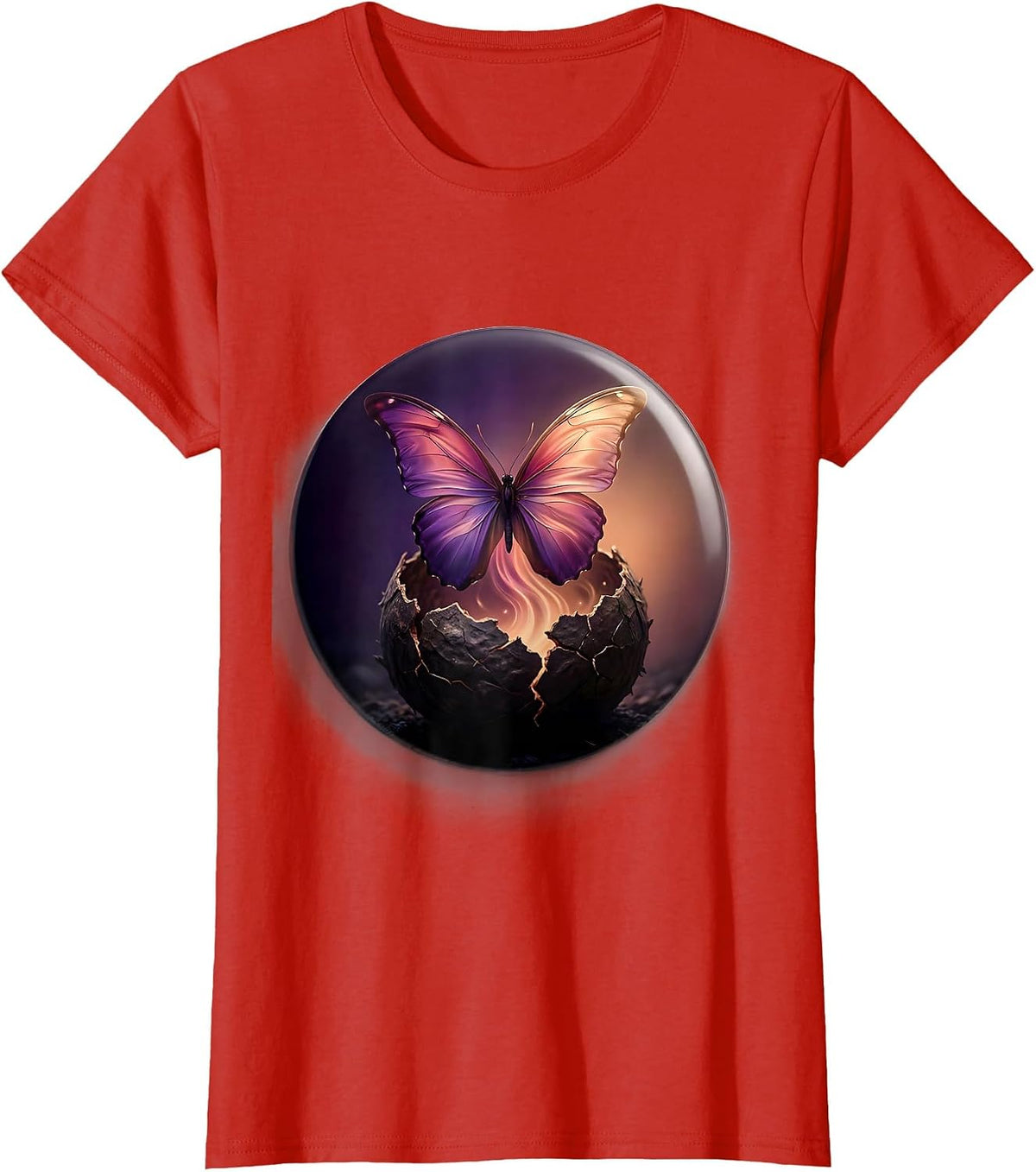 Butterfly Emerging From Cocoon Suicide Prevention T-Shirt - Red
