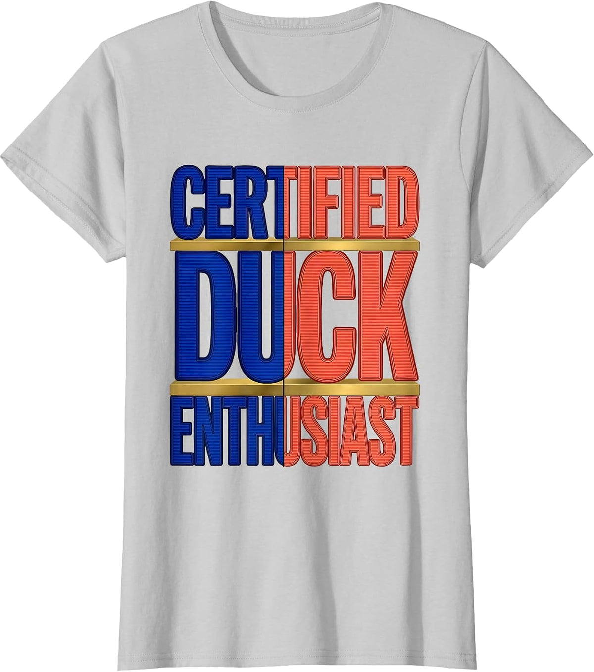 Women's Certified Duck Enthusiast Funny Duck Lover Design T-Shirt - Silver Grey