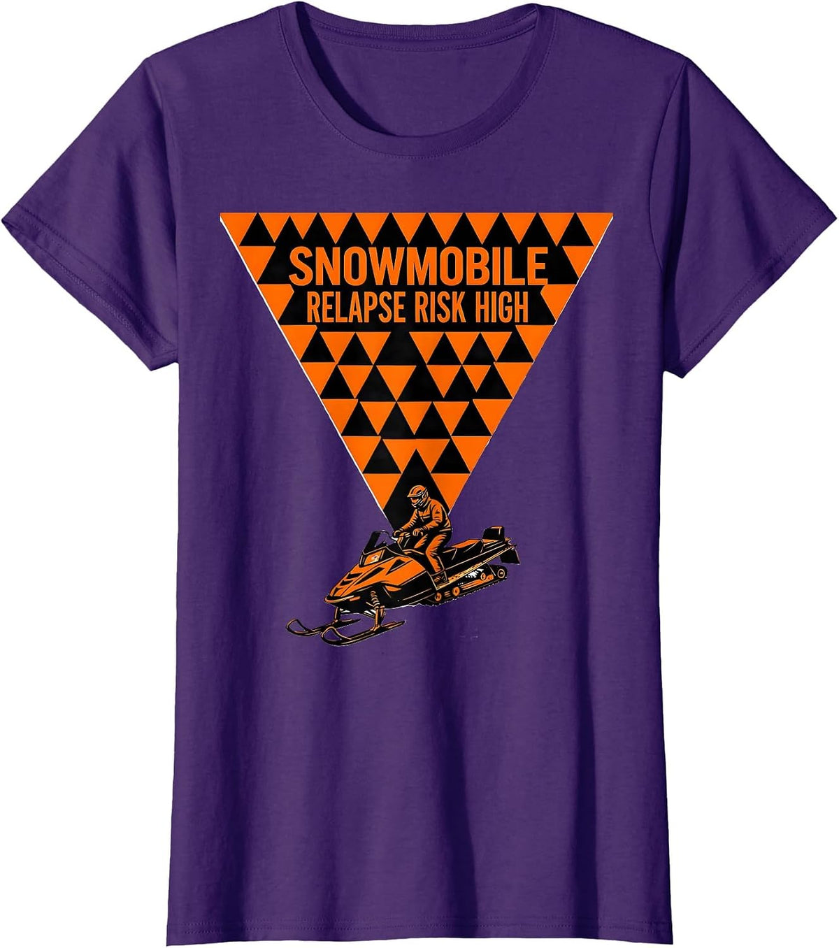Women's Snowmobile Relapse Risk High Funny Snowmobile Rider Gift T-Shirt - Purple