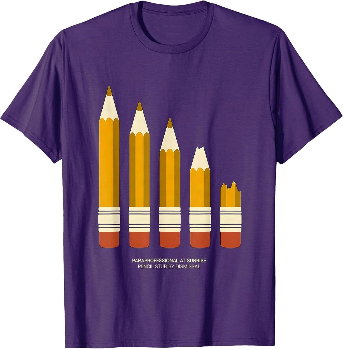 Men's Paraprofessional At Sunrise, Pencil Stub By Dismissal T-Shirt - Purple