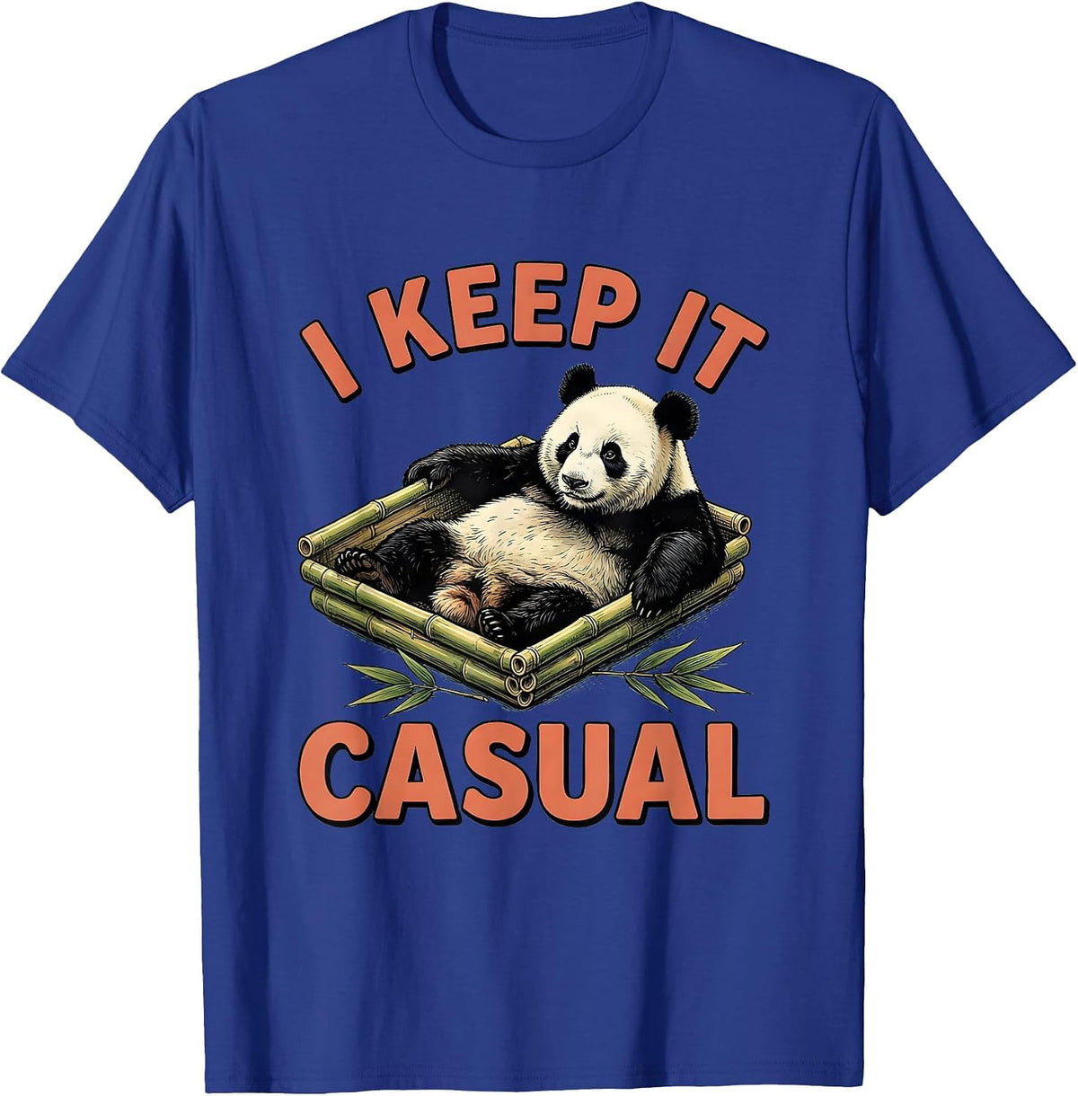 Men's I Keep It Casual Cute Panda Lover Funny Animal Humor T-Shirt - Royal Blue