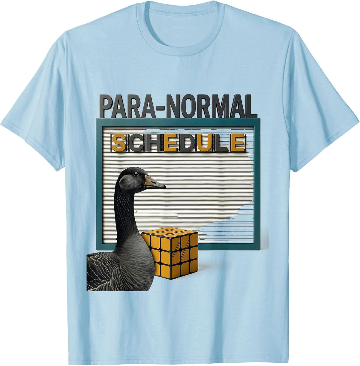 Men's Para-Normal Schedule Midcentury Modern Funny T-Shirt - Baby Blue