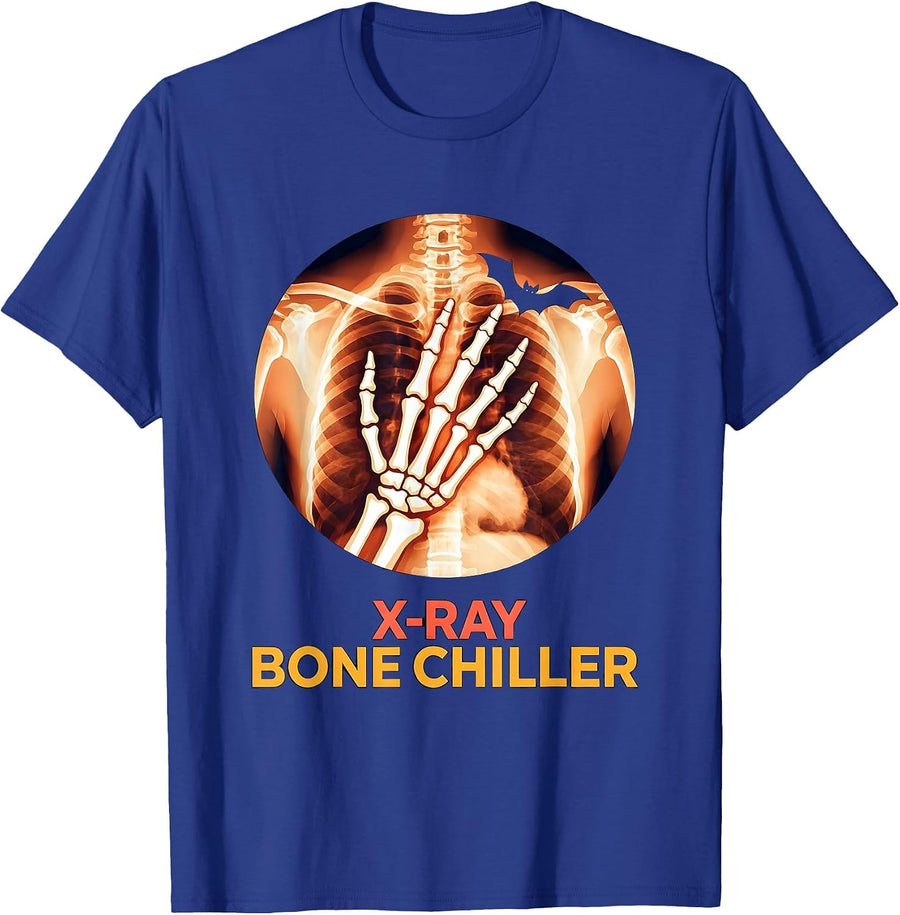 X-Ray Bone Chiller Funny Radiology Tech Halloween Pun T-Shirt - Royal Blue