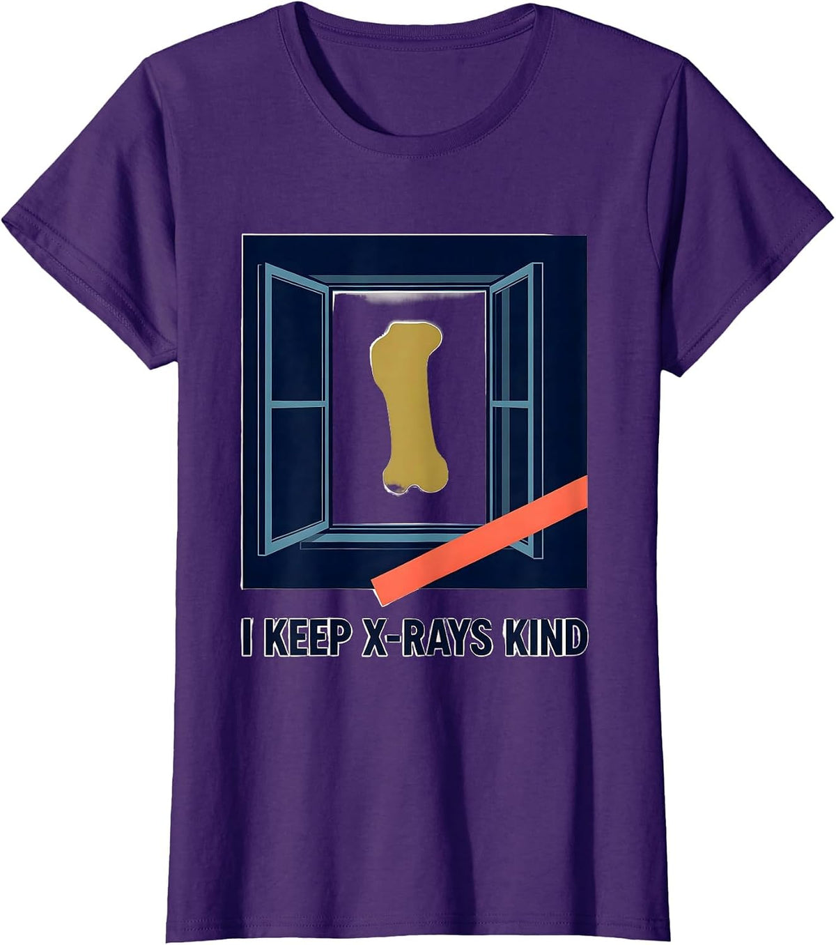 Women's I Keep X-Rays Kind Editorial Conceptual Radiology Tech Rad T-Shirt - Purple