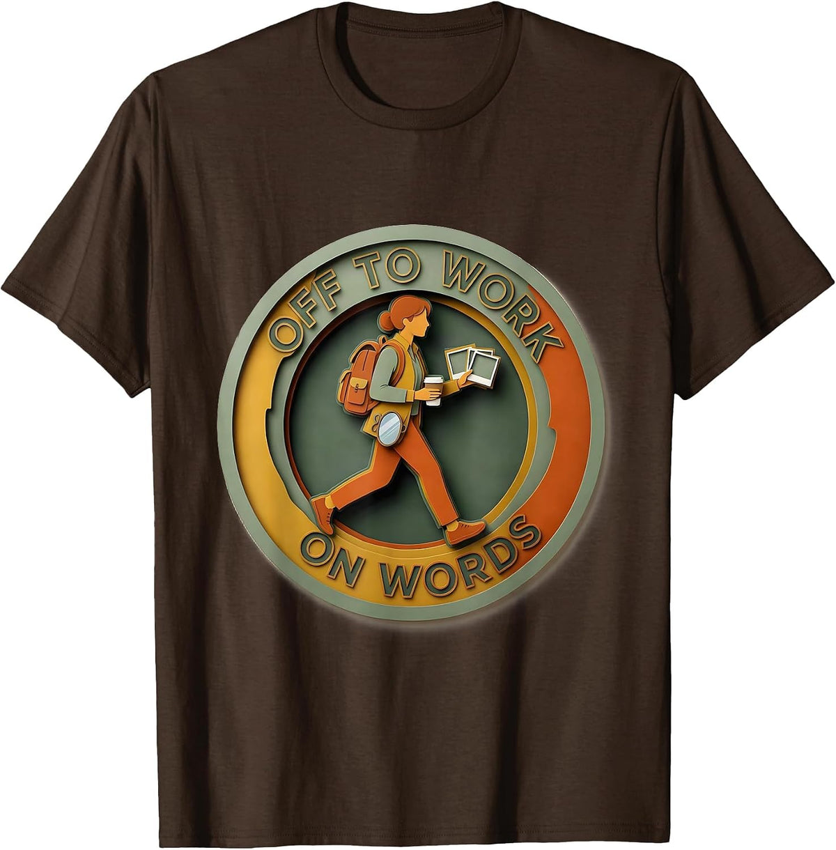 Men's Off To Work On Words Funny Speech Therapist ABA Therapy T-Shirt - Brown