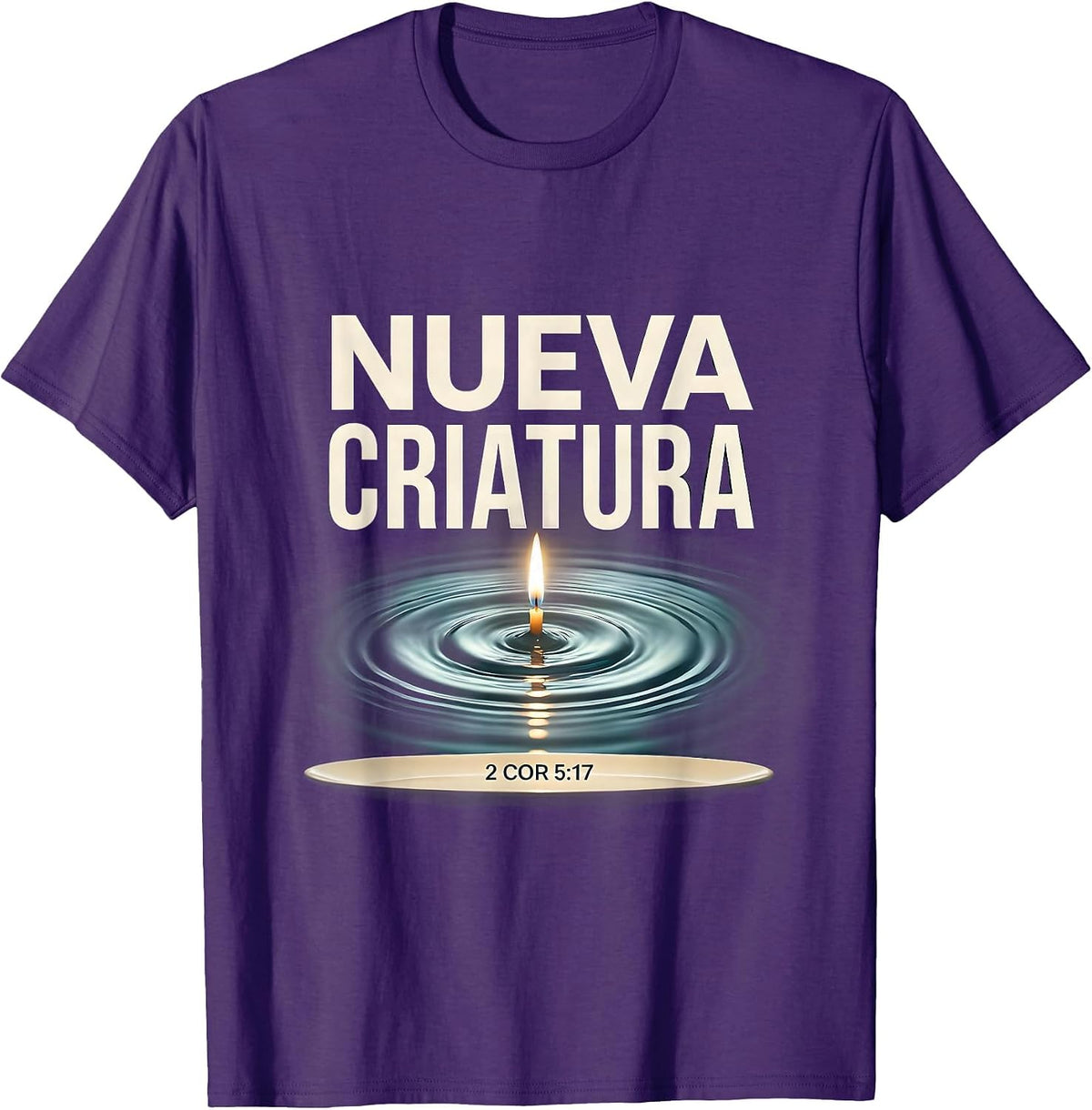 Nueva Criatura Faith Spanish Bible Verse Christian T-Shirt - Purple