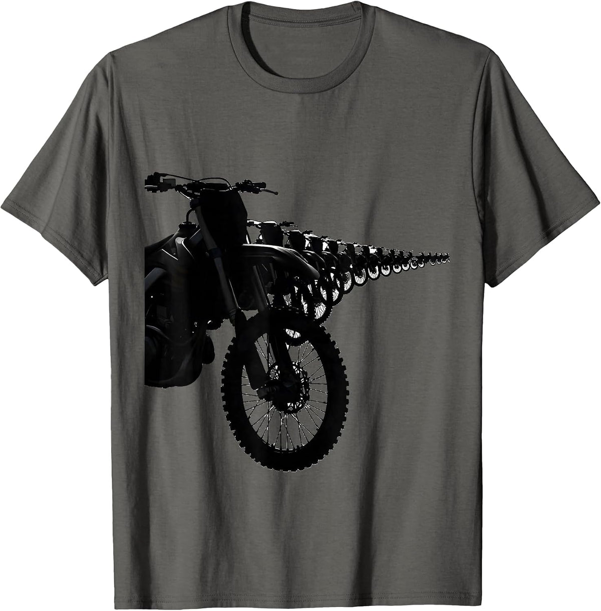 Men's Dirt Bike Silhouette Biker Motocross Hobby Gift T-Shirt - Asphalt Grey